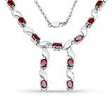 7.65 Carat Genuine Garnet .925 Sterling Silver Necklace