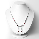 7.65 Carat Genuine Garnet .925 Sterling Silver Necklace