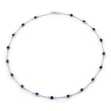 6.12 Carat Genuine Amethyst .925 Sterling Silver Necklace