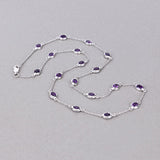 6.12 Carat Genuine Amethyst .925 Sterling Silver Necklace