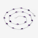 6.12 Carat Genuine Amethyst .925 Sterling Silver Necklace
