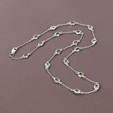 6.30 Carat Genuine Peridot .925 Sterling Silver Necklace