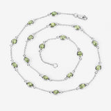 6.30 Carat Genuine Peridot .925 Sterling Silver Necklace