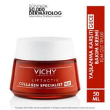 Vichy Liftactiv Collagen Specialist Anti-Aging Night Cream: Reduce Wrinkles & Firm Skin with Hyaluronic Acid & Vitamin C