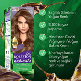 Wella Koleston Naturals 7/0 Kumral Hair Dye: Long-Lasting Natural Blonde Hair Color & Gray Coverage with Coconut Oil