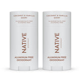 Native Deodorant Contains Naturally Derived Ingredients, 72 Hour Odor Control | Deodorant for Women and Men, Aluminum Free with Baking Soda, Coconut Oil and Shea Butter | Coconut & Vanilla