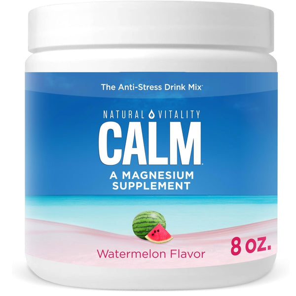 Natural Vitality Calm, Magnesium Supplement, Anti-Stress Drink Mix Powder, Original, Watermelon - 8 Ounce