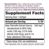 Nature's Way Saw Palmetto Standardized Extract Prostate Health, 160 mg per serving, 120 Softgels