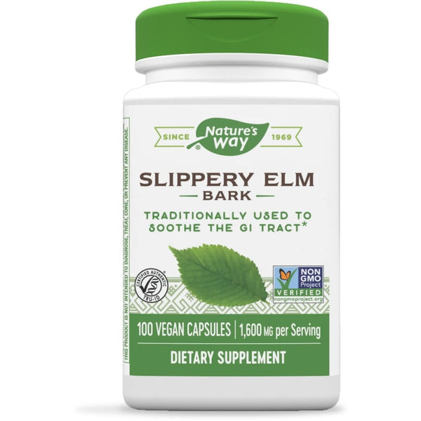 Nature's Way Slippery Elm Bark, White, 100 Count
