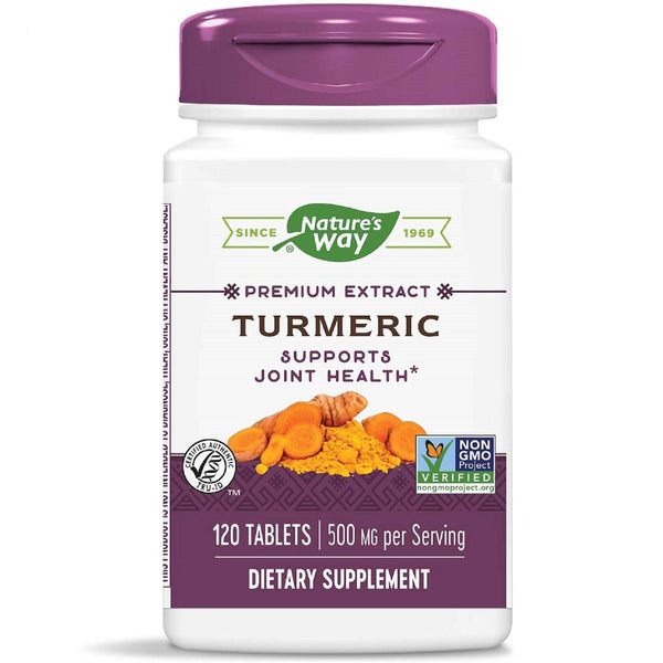 Nature's Way Turmeric Premium Extract Supports Joint Health* Non-GMO Project Verified 500mg per Serving 120 Tablets