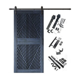 Diamond Pattern Barn Door Kit | Black Hardware