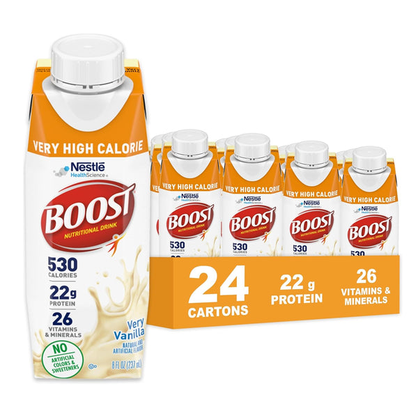 Nestle Boost Very High Calorie (VHC), Very Vanilla, 8 oz Carton, Case/24