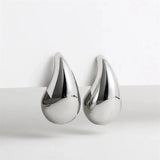 New 2PC/set Gradient Waterdrop Hoop Earrings Dupes for Women Thick Metallic Colorful Tear Drop Earring Lightweight Jewelry Gifts