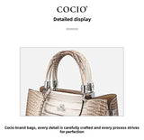New Himalayan White Handbag Premium Texture Crocodile Cross Border Women's Bag Multi Compartment Women's Bag