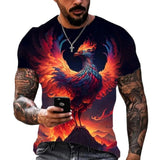 New Phoenix 3D Printing Men's Casual Short-Sleeved T-Shirt