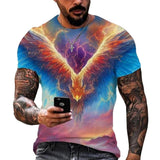 New Phoenix 3D Printing Men's Casual Short-Sleeved T-Shirt