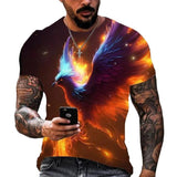 New Phoenix 3D Printing Men's Casual Short-Sleeved T-Shirt