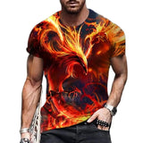 New Phoenix 3D Printing Men's Casual Short-Sleeved T-Shirt