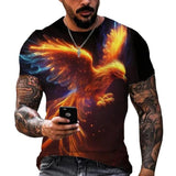 New Phoenix 3D Printing Men's Casual Short-Sleeved T-Shirt