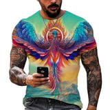 New Phoenix 3D Printing Men's Casual Short-Sleeved T-Shirt