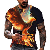 New Phoenix 3D Printing Men's Casual Short-Sleeved T-Shirt