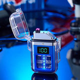 New Pulse Plasma Double Arc Lighter Type-C Rechargeable Transparent Shell