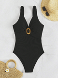 New sexy one-piece women's swimsuit covers the belly and makes you look slimmer, with a V-neck that exudes a sense of luxury