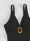 New sexy one-piece women's swimsuit covers the belly and makes you look slimmer, with a V-neck that exudes a sense of luxury