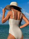 New sexy one-piece women's swimsuit covers the belly and makes you look slimmer, with a V-neck that exudes a sense of luxury