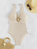 New sexy one-piece women's swimsuit covers the belly and makes you look slimmer, with a V-neck that exudes a sense of luxury