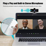 USB FHD Web Computer Camera with Dual Microphone & Privacy Cover