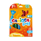 Carioca Teddy Jumbo Washable Markers for Toddlers - 12 Pack, Non-Toxic Art Supplies for Children Aged 1+