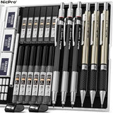 Nicpro Art Mechanical Pencil Set for Writing, Sketching, Drawing With Lead Refills Case