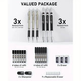 Nicpro Art Mechanical Pencil Set for Writing, Sketching, Drawing With Lead Refills Case
