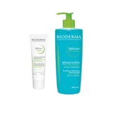 Bioderma Sebium: Hydra Cream & Cleansing Gel Set for Oily, Acne-Prone Skin | Gentle Cleansing, Intense Hydration, Hypoallergenic, Non-Comedogenic