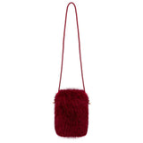 Eklips Burgundy Plush Phone Bag for Daily Use
