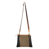Noa Angled Crossbody Bag - Herringbone
