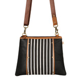 Noa Angled Crossbody Bag - Striped