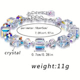 Northern Lights Artificial Crystal Bracelet 7"+ 2" Extension Chain
