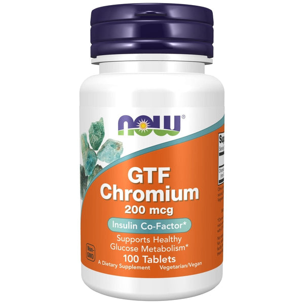 Now Foods GTF Chromium 200 mcg Yeast Free 100 Tablets - 1430