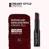 Flormar Creamy Stylo Lipstick - Moisturizing, Semi-Glossy Finish, Bordeaux Color