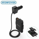 NTONPOWER 5 USB Ports Car Charger with 1.8 Extension Cable