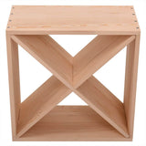 NuFazes 24 Bottles Holder Wine Rack Solid Wood Stackable Storage Cube Tabletop Champagne
