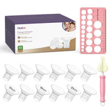 Nuliie 10PCS Flange Sizing Kit 13/15/17/19/21mm for 24mm Flange/Shield of Most Pumps, Silicone Flanges Insert for Momcozy/Spectra Electric Breast Pumps, Pumping Essential Kit for Moms