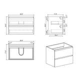 Nuvia 30-Inch Wall-Mounted Bathroom Vanity With Black Sink And Drawers (SAK76251)
