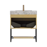 Nuvia Luxury 30-Inch Corolla Oak Freestanding Bathroom Vanity With Sink And Storage (SAK79352)