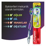 Colgate 360 Advanced Manual Toothbrush: Dentist Recommended Plaque Removal, Tongue & Cheek Cleaner for Superior Oral Hygiene