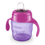 Philips Avent Sippy Cup for Baby Girls 6+ Months - Leak Proof Training Cup, 7 oz - Easy Grip, BPA Free