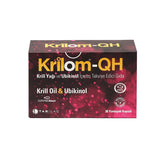 Krilom QH Krill Oil 30 Softgels - Omega-3, EPA, DHA, Phospholipids, Astaxanthin, & Ubiquinol - Heart & Brain Health Antioxidant Supplement