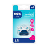 Wee Baby Orthodontic Silicone Baby Pacifier - Designed for Healthy Dental Development (0-6 Months) - Blue Newborn Soothing Pacifier